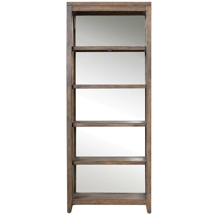 Uttermost Delancey Wood Shelves With Mirrored Back Etagere Bookcase - Image 3