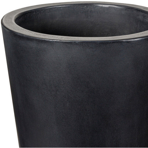 Surya Seastone Collection Modern Set of 3 Brushed Matte Black Concrete Outdoor Floor Vases SST-001 - Image 3