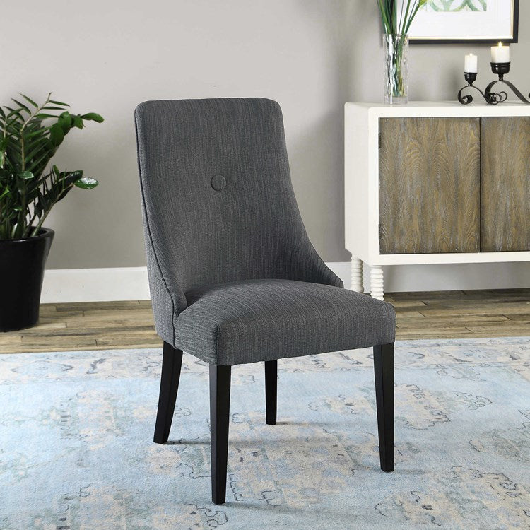 Uttermost Patamon Charcoal Gray Armless Accent Chairs Set of 2 - Image 2