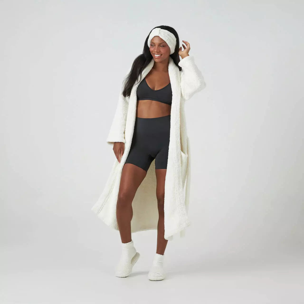 Kashwere Creme Plush Spa Socks - Image 3