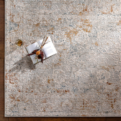 Surya Rugs Carmel Collection Light Gray, Dark Blue, Off White, Gray, Mustard, Brown, Taupe & Brick Red Area Rug CRL-2307 - Image 1