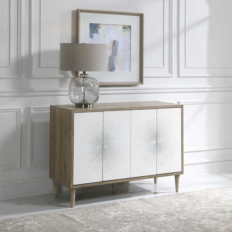 Uttermost Dani White Modern 4 Door Cabinet - Image 2