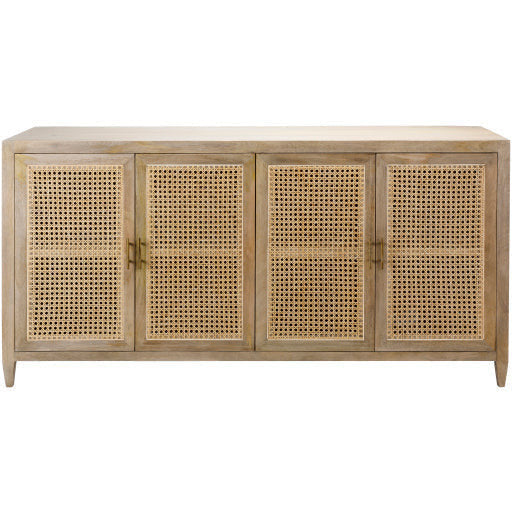 Surya Etewah Modern Natural Wood and Rattan Sideboard Cabinet ETW-002 - Image 2