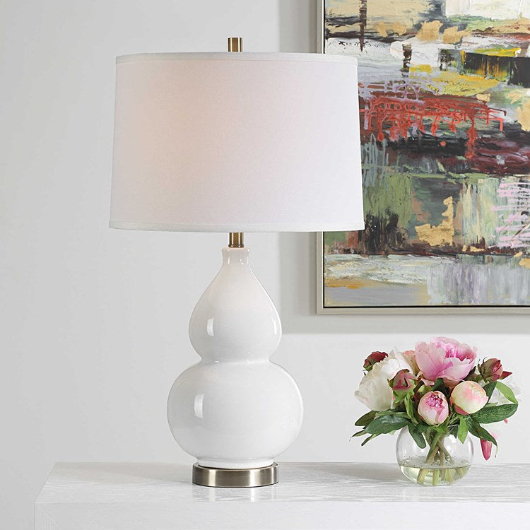Casa Bella Living Pristine White Elegant Ceramic Table Lamp ~ LAST CHANCE SALE ~ LIMITED QUANTITY - Image 1