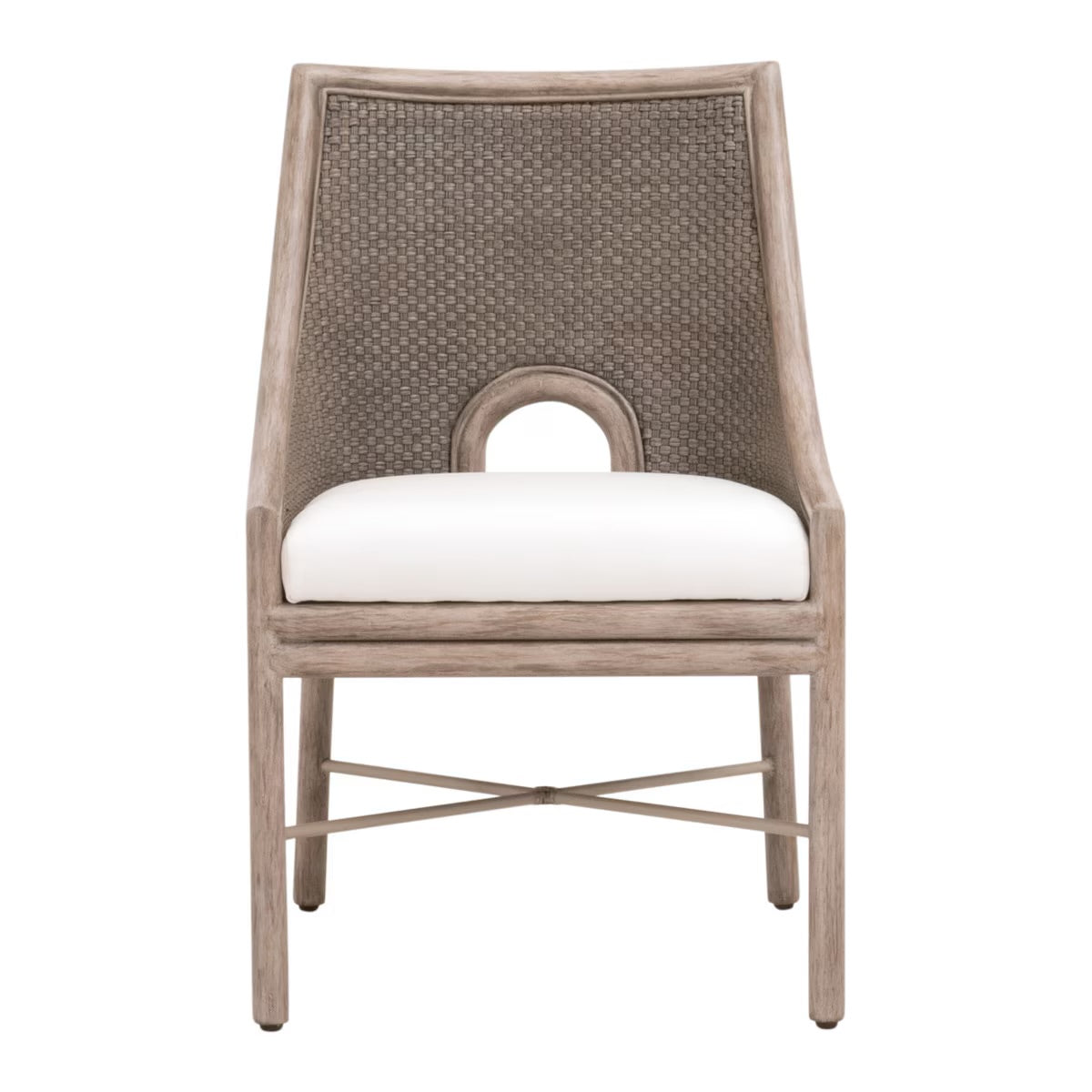 Essentials For Living Adamo Dining Chair~ French Gray Cabana Loom, LiveSmart Peyton-Pearl With French Gray Mahogany Frame ~ Set of 2 - Image 1