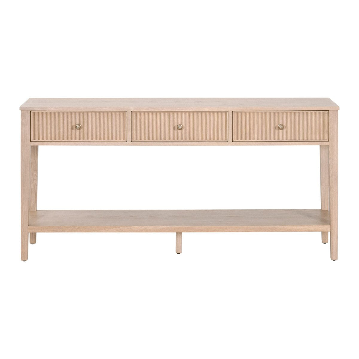 Essentials For Living Highland 3-Drawer Console Table ~ Natural Oak - Image 1