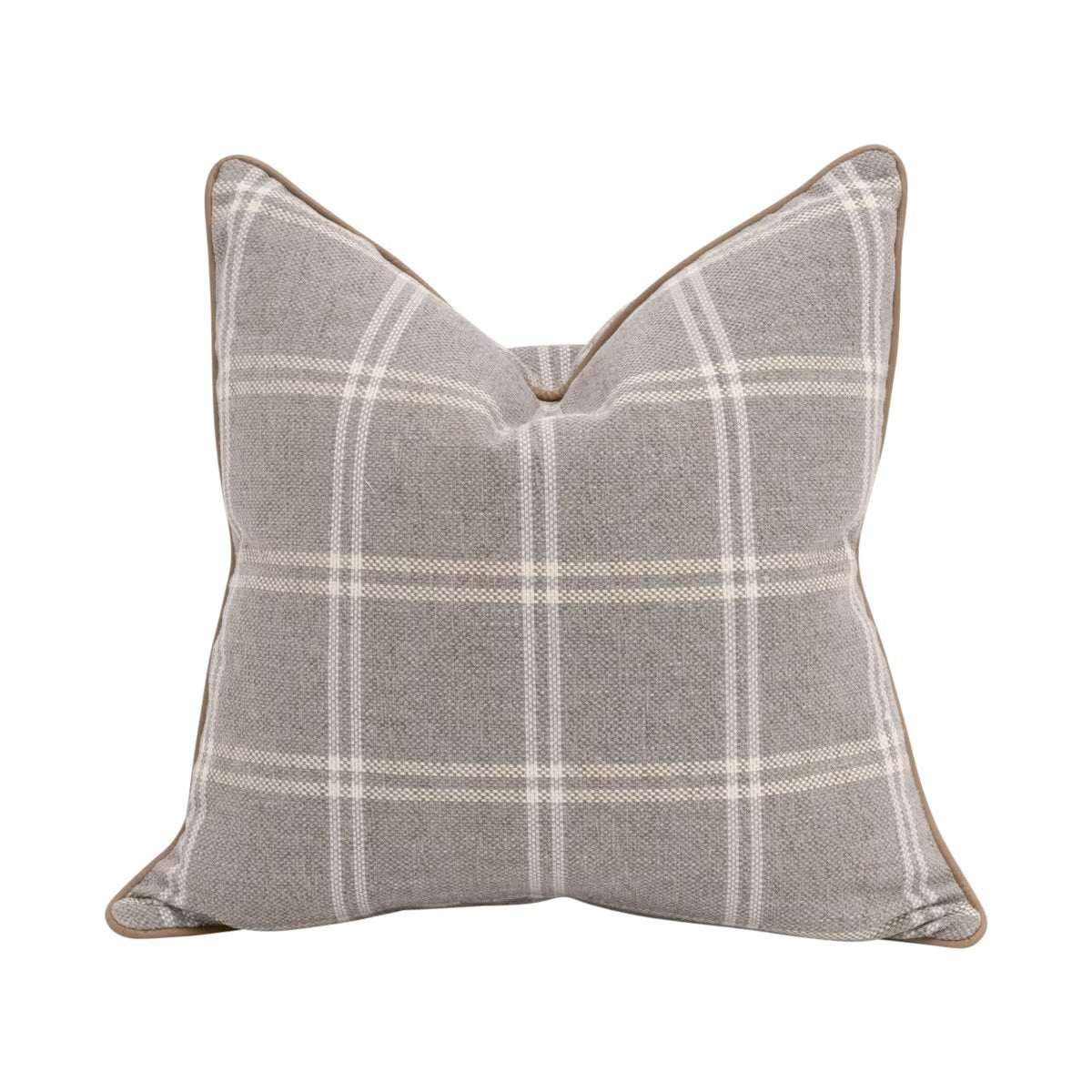 Essentials For Living The Not So Basic 22” Essential Pillow ~ LiveSmart Walden-Stone, Ivanhoe Toast Piping - Image 1