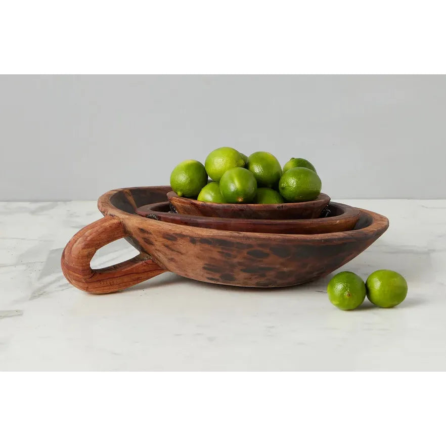 etúHOME Vintage Wood Bowl, Carved Handle ~ IN- STORE PURCHASE ONLY - Image 2