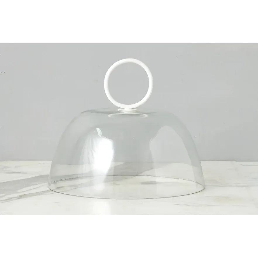 etúHOME Glass Dome Food Cover, White Ring Handle, Large ~ IN-STORE PURCHASE ONLY
