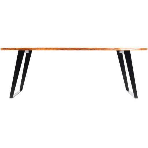 Surya Halden Modern Wood Dining Table With Black Metal Base - Image 3