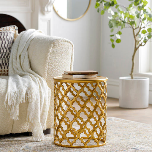 Surya Hammett Modern Gold Metal Round Accent Side Table HMMT-103 - Image 3
