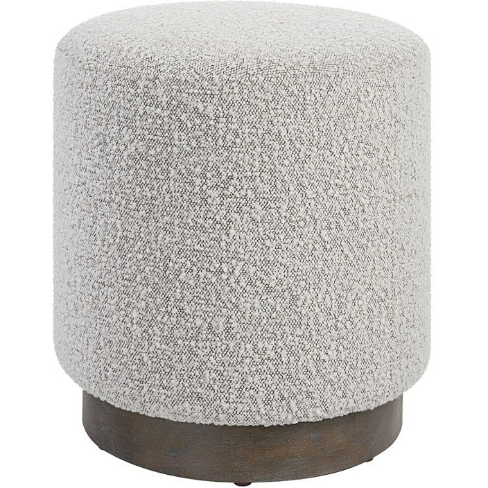 Uttermost Avila Gray Boucle Fabric Round Ottoman - Image 2