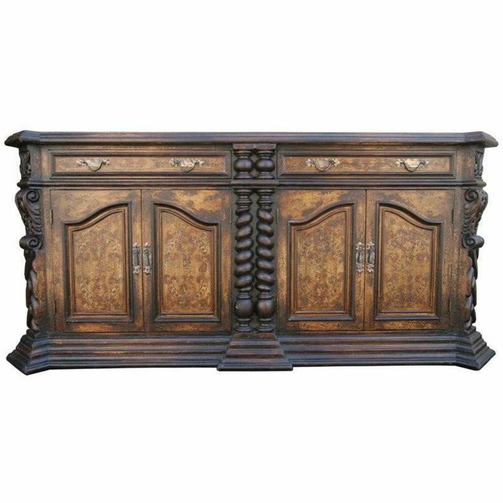 Casa Bonita Peruvian Hand-Painted Carved Wood Barcelona Large Buffet - Image 1
