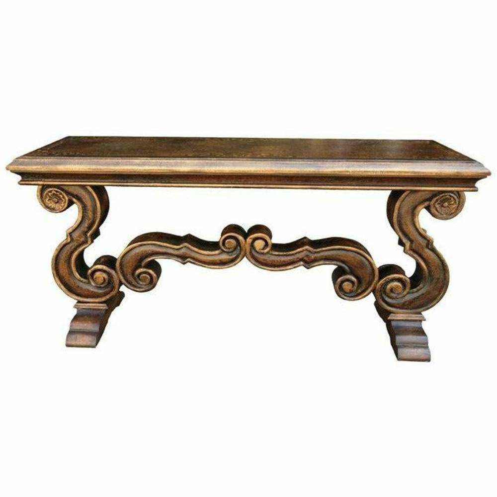 Casa Bonita Peruvian Hand-Painted Carved Wood Umbria Console Table - Image 1