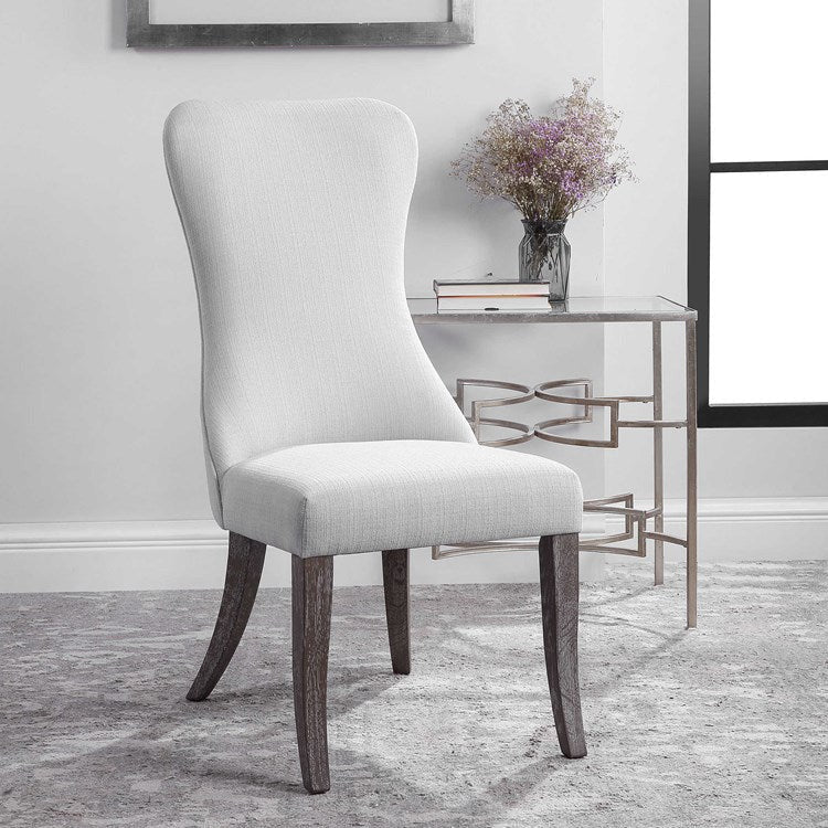 Uttermost Caledonia Off White Performance Fabric Armless Accent Chair - Image 2