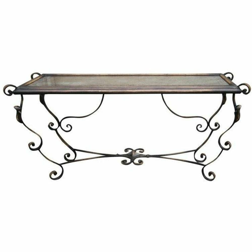 Casa Bonita Peruvian Hand-Painted Wood and Hand Forged Iron Murano Console Table - Image 1