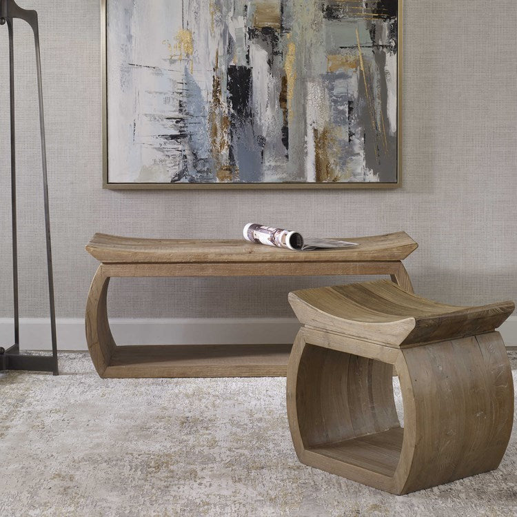 Uttermost Connor Reclaimed Wood Rustic Modern Bench - Image 2