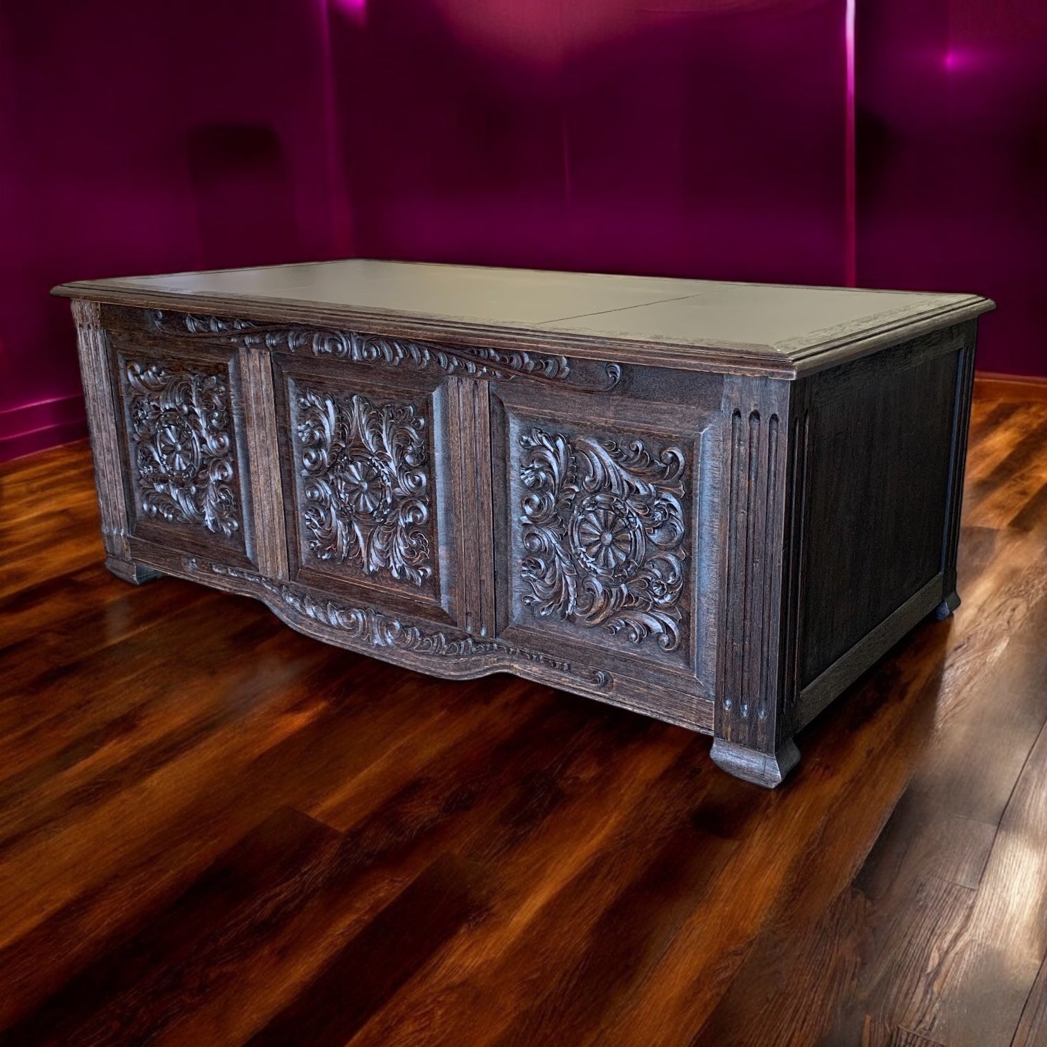 Casa Bonita Peruvian Hand-Painted Carved Wood Fortaleza Desk - Image 2