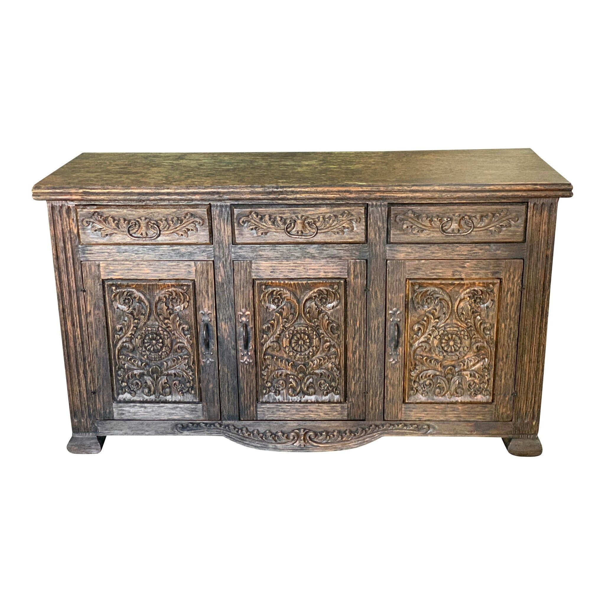 Casa Bonita Peruvian Hand-Painted Carved Wood Fortaleza Buffet - Image 1