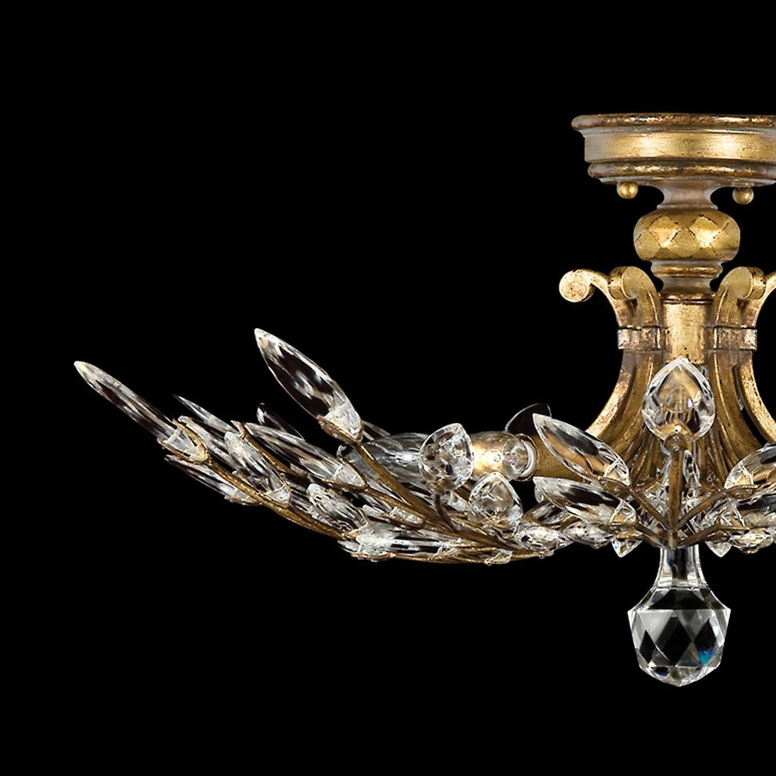 Fine Art Crystal Laurel 28" Round Semi Flush Mount STK - Image 2