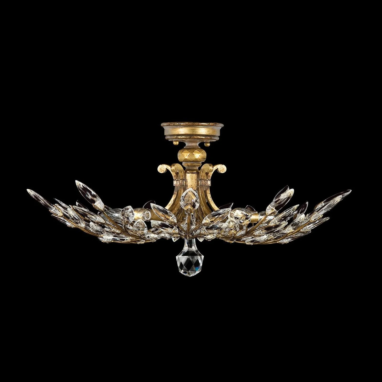 Fine Art Crystal Laurel 28″ Round Semi Flush Mount STK
