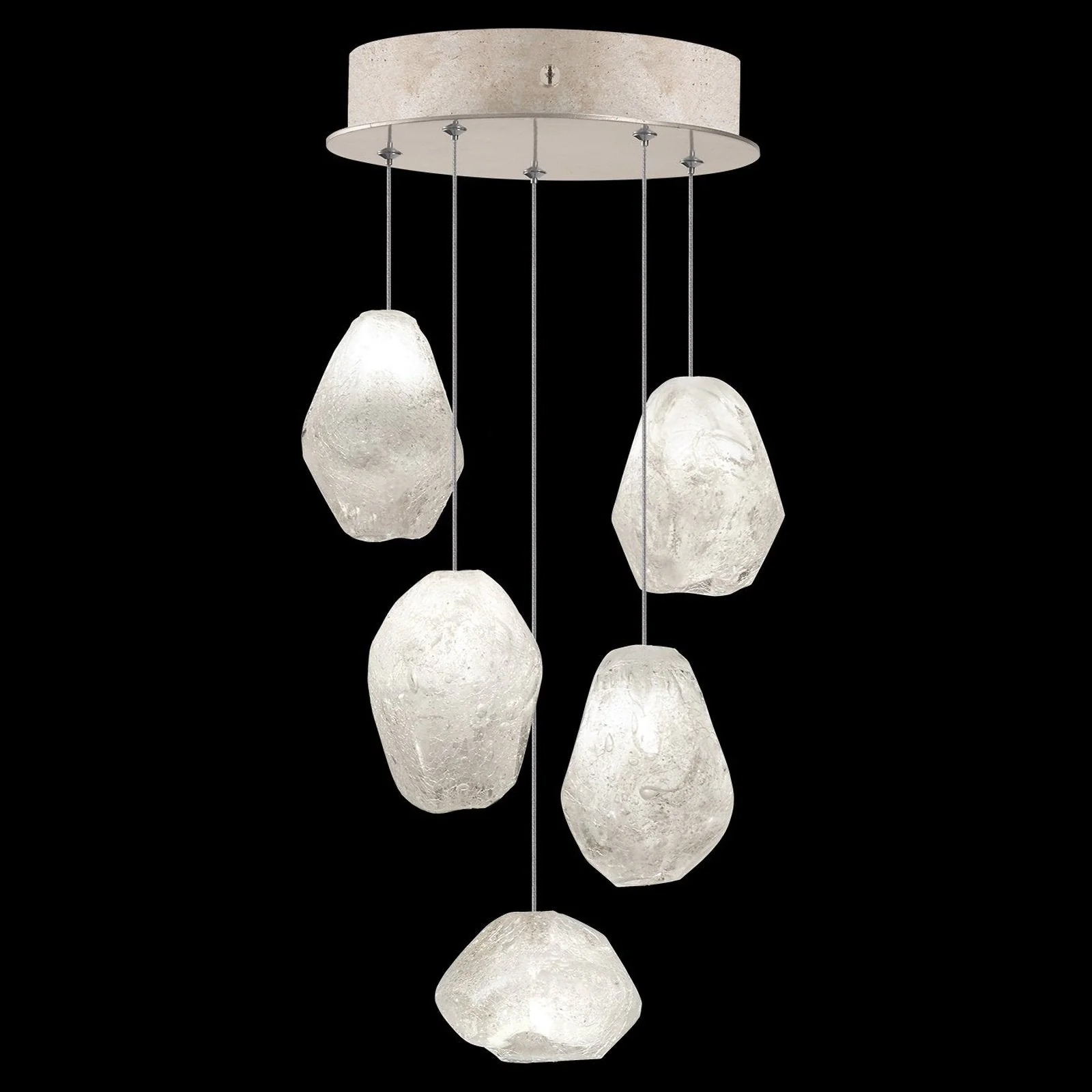 Fine Art Natural Inspirations 12" Clear Quartz Round Pendant - Image 1