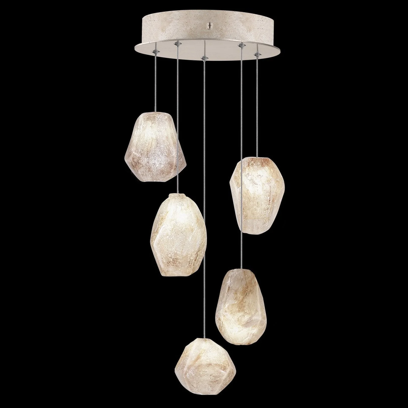 Fine Art Natural Inspirations 12" Natural Quartz Round Pendant - Image 1
