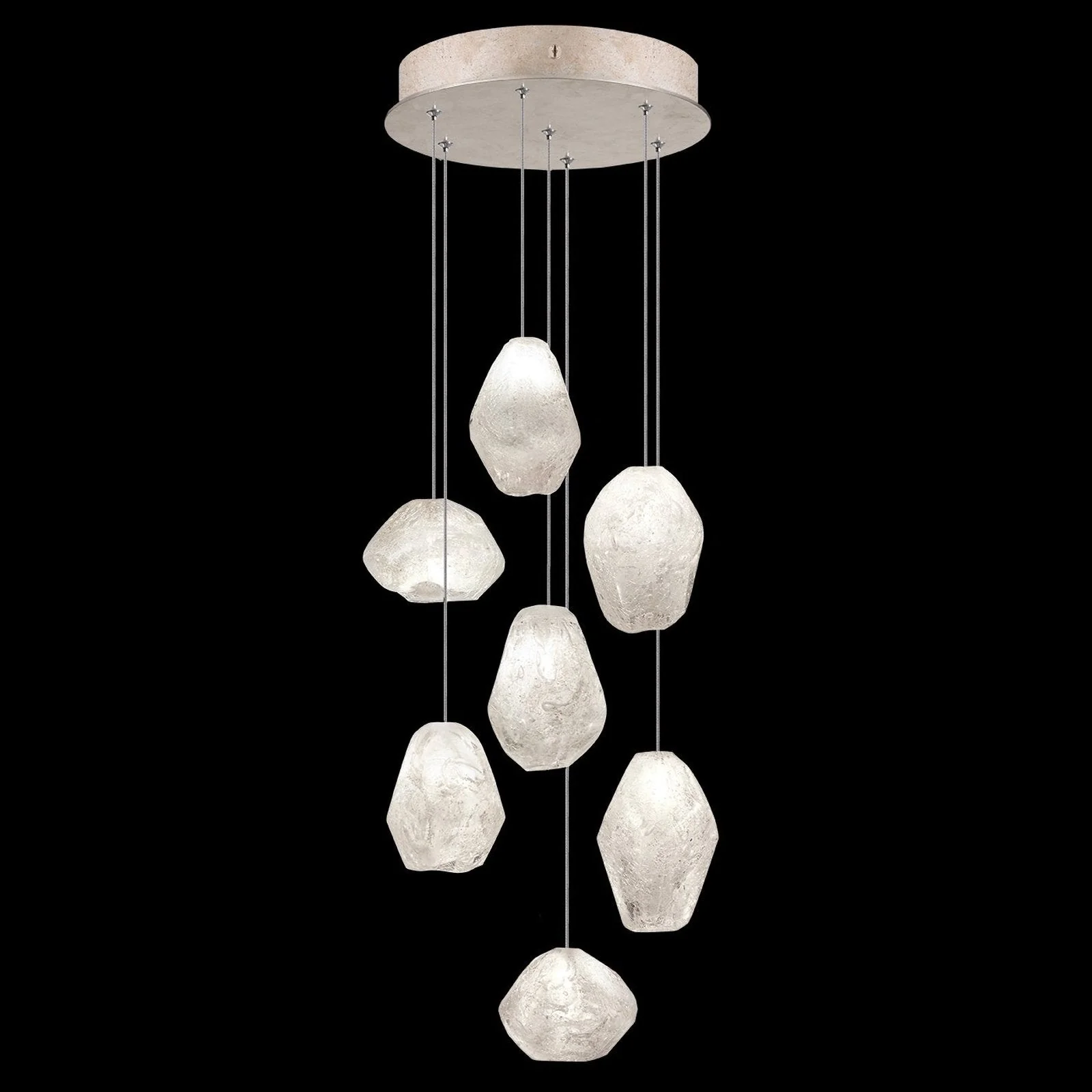 Fine Art Natural Inspirations 14" Clear Quartz Round Pendant - Image 1