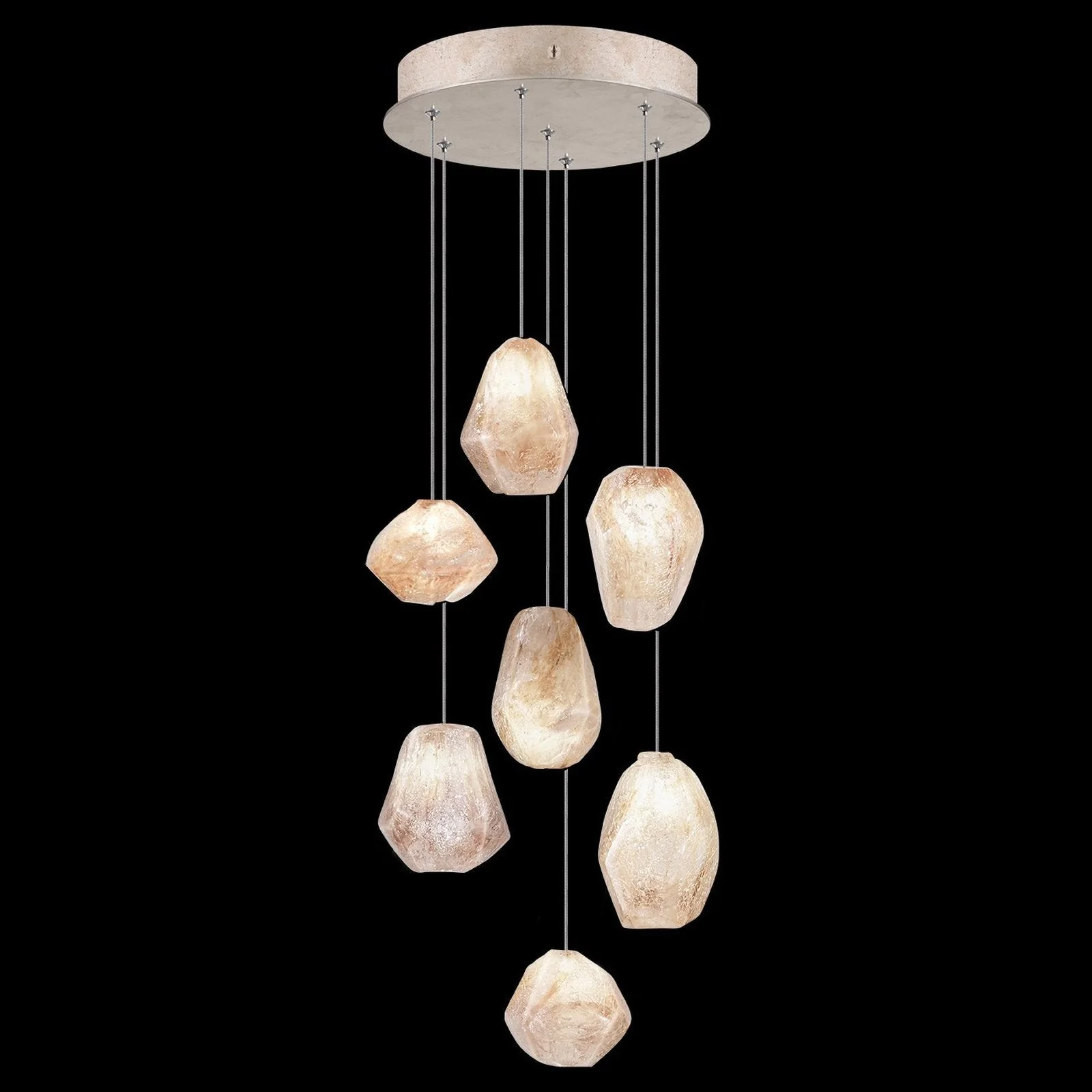 Fine Art Natural Inspirations 14" Natural Quartz Round Pendant - Image 1