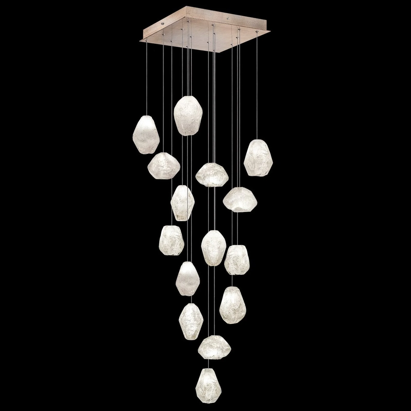 Fine Art Natural Inspirations 19" Clear Quartz Square Pendant - Image 1