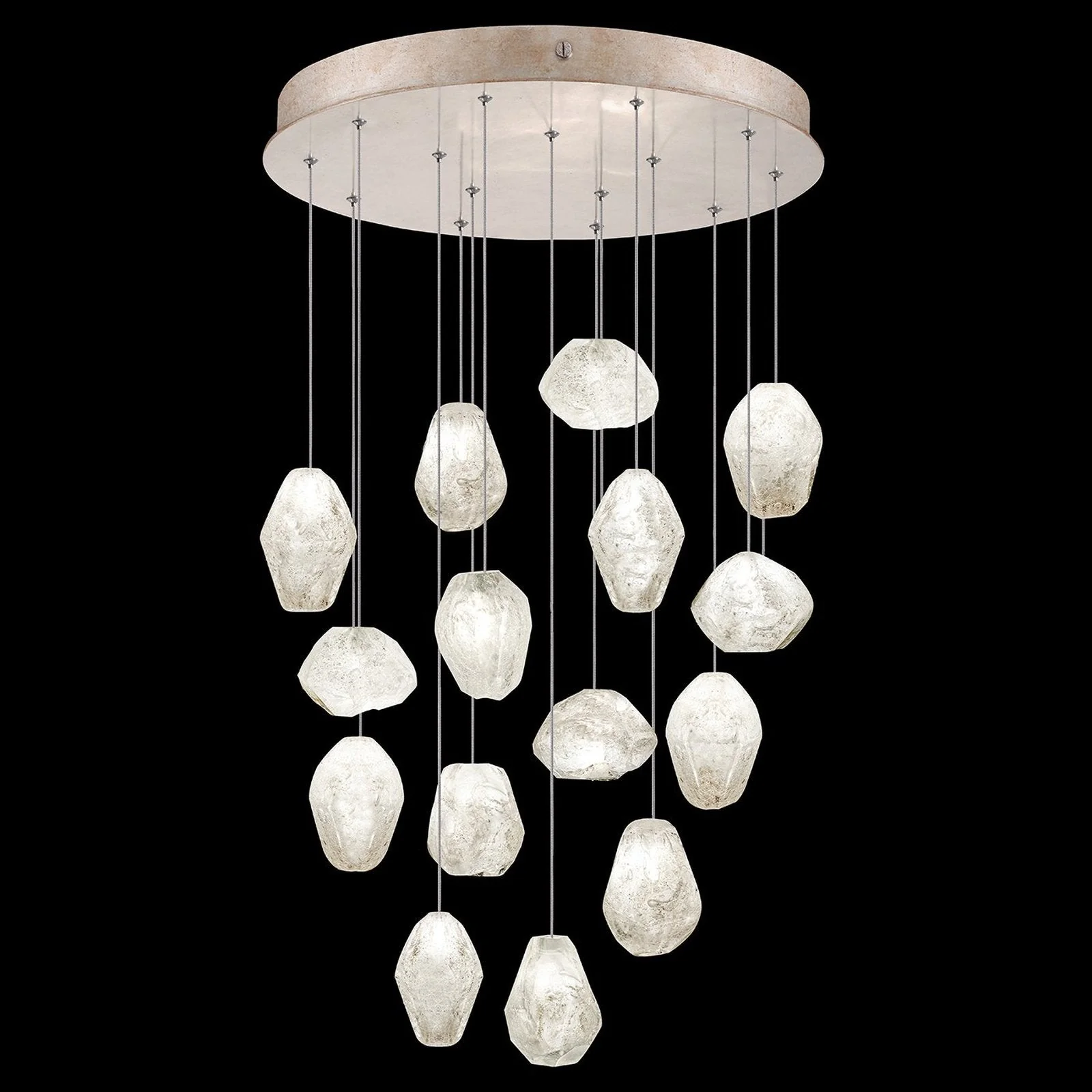 Fine Art Natural Inspirations 21" Clear Quartz Round Pendant - Image 1