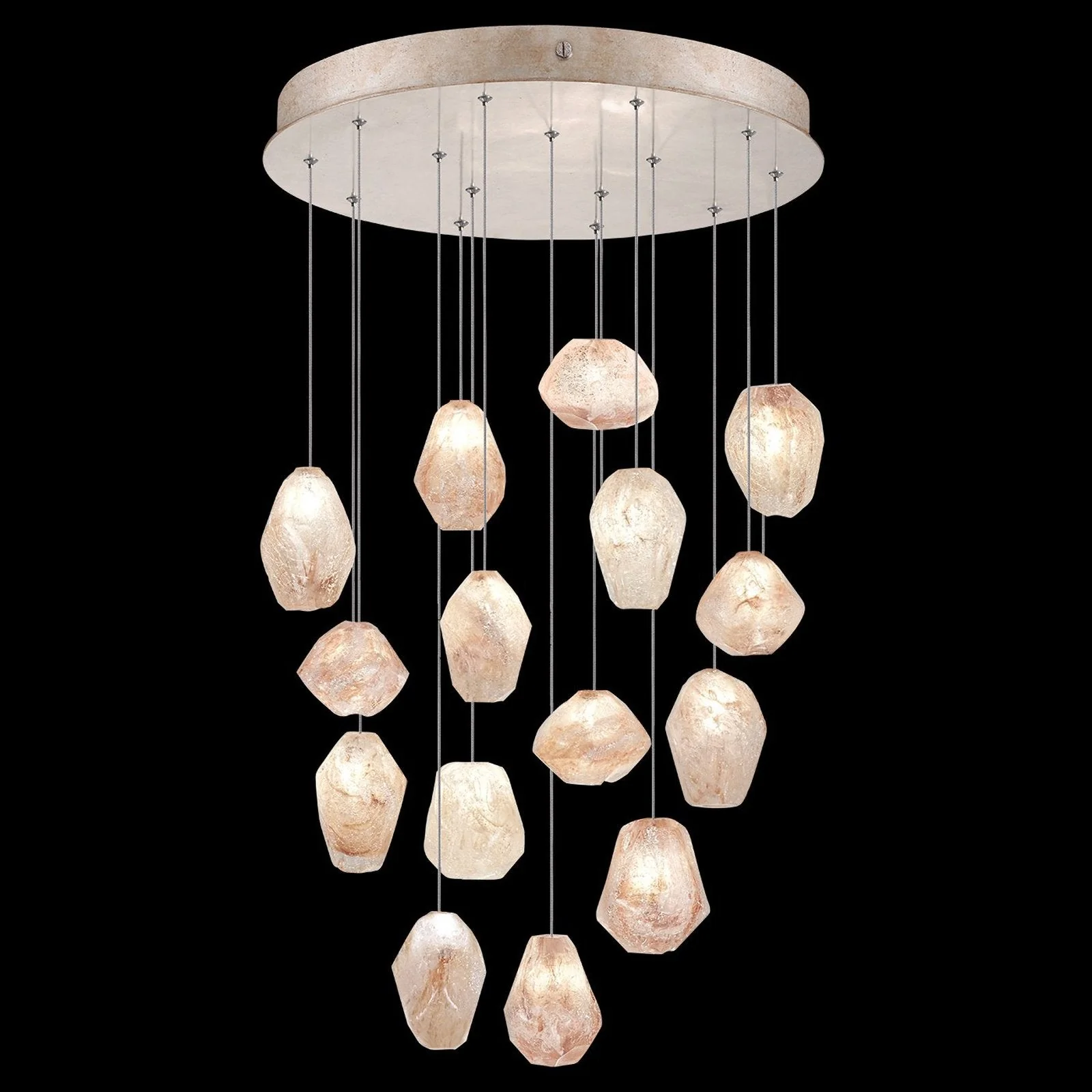 Fine Art Natural Inspirations 21" Natural Quartz Round Pendant - Image 1