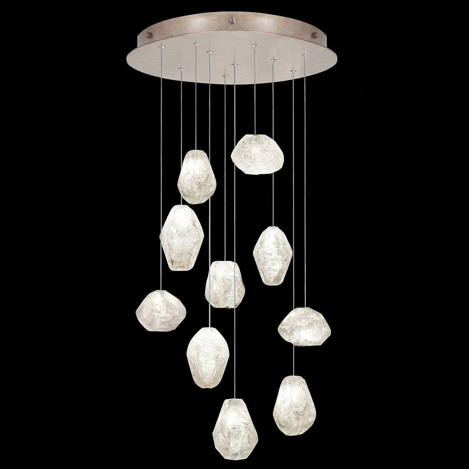 Fine Art Natural Inspirations 22" Clear Quartz Round Pendant - Image 1