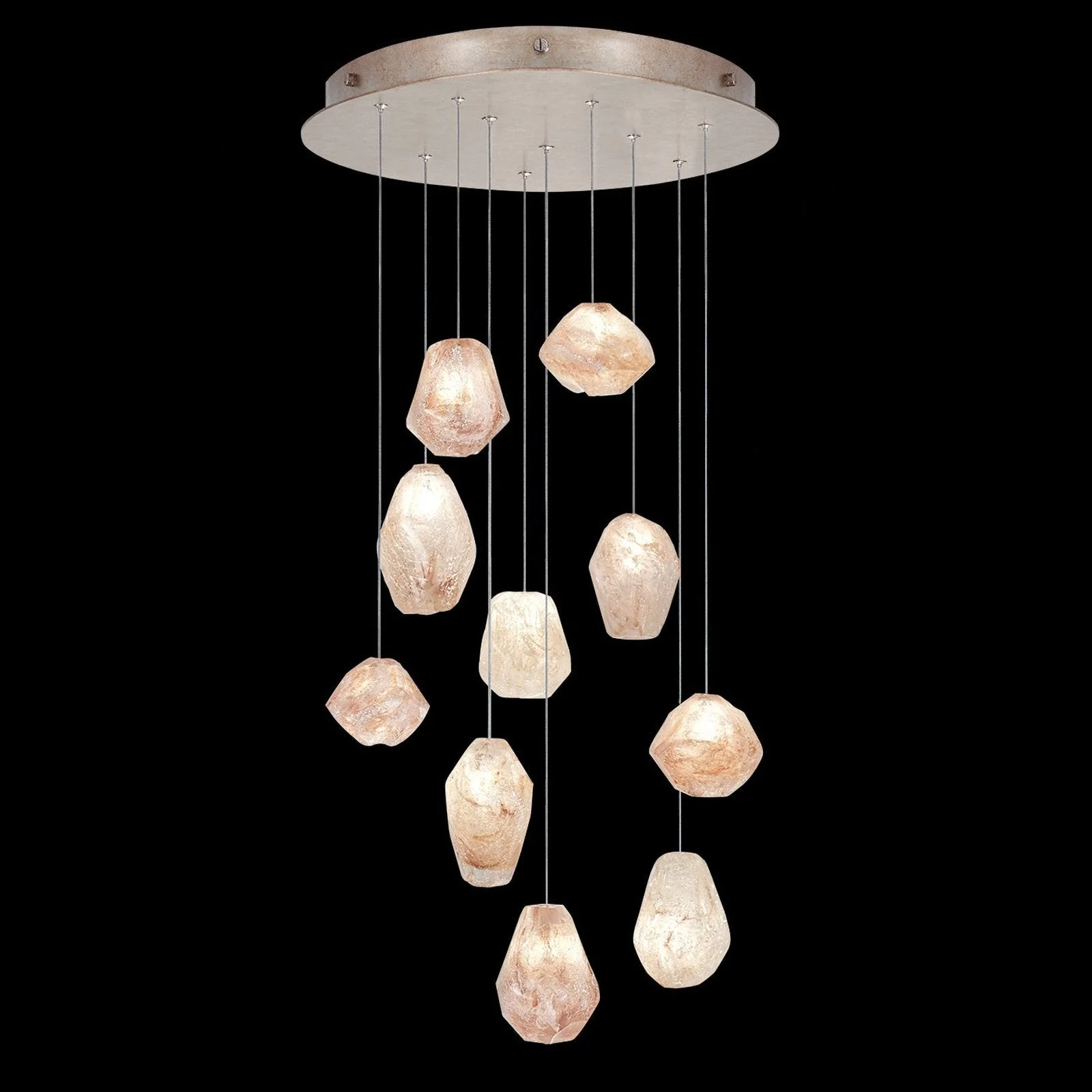 Fine Art Natural Inspirations 22" Natural Quartz Round Pendant - Image 1