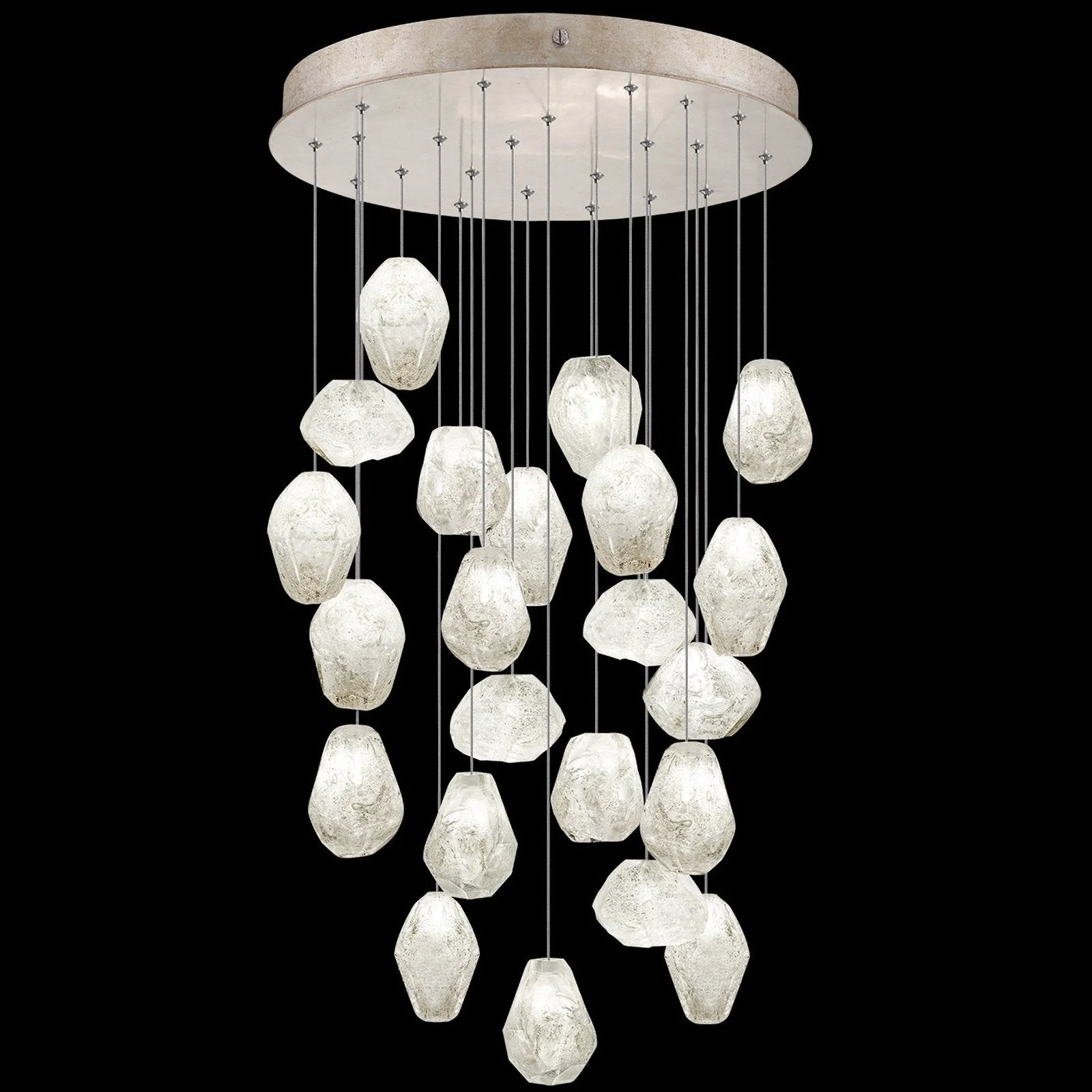 Fine Art Natural Inspirations 24" Clear Quartz Round Pendant - Image 1