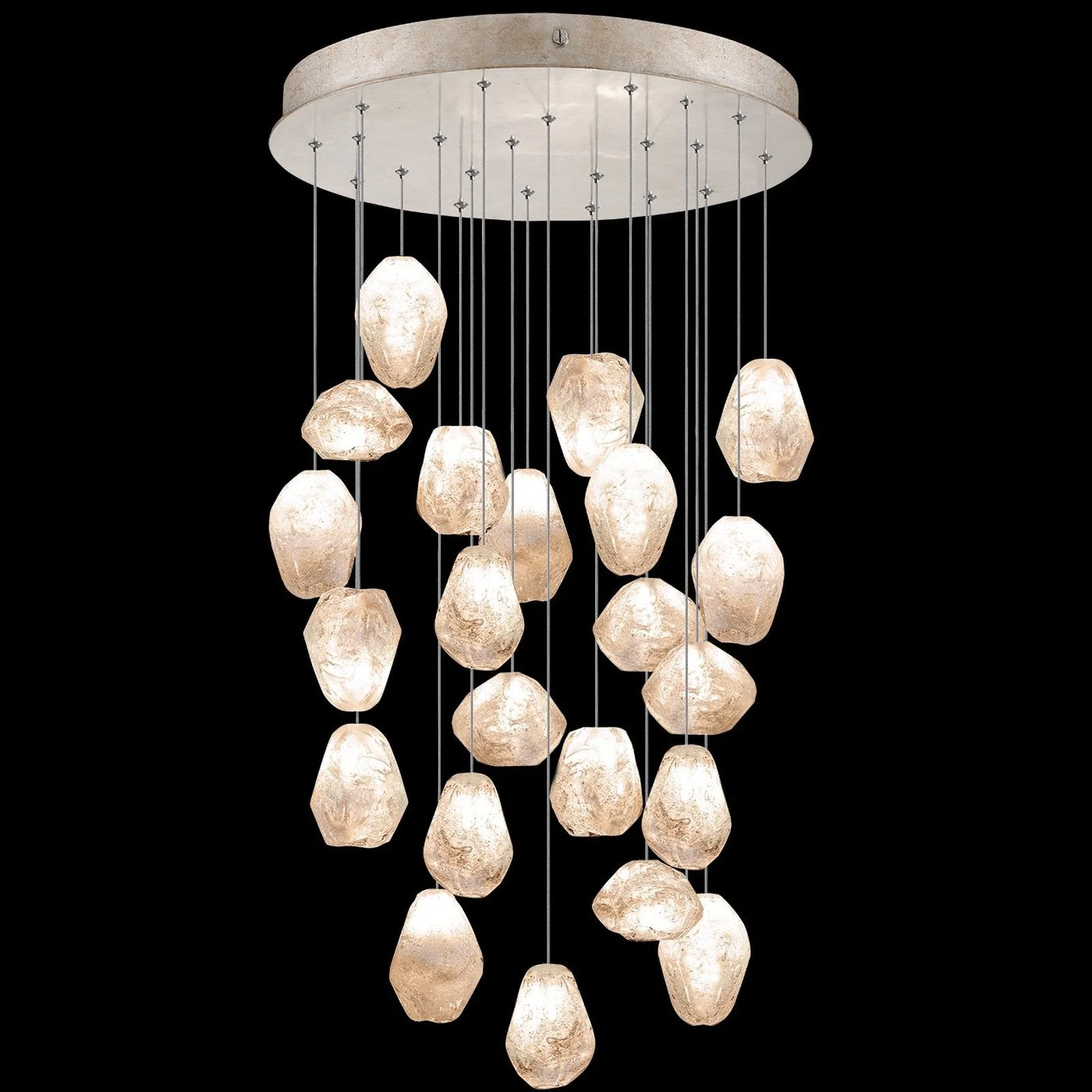Fine Art Natural Inspirations 24" Natural Quartz Round Pendant - Image 1