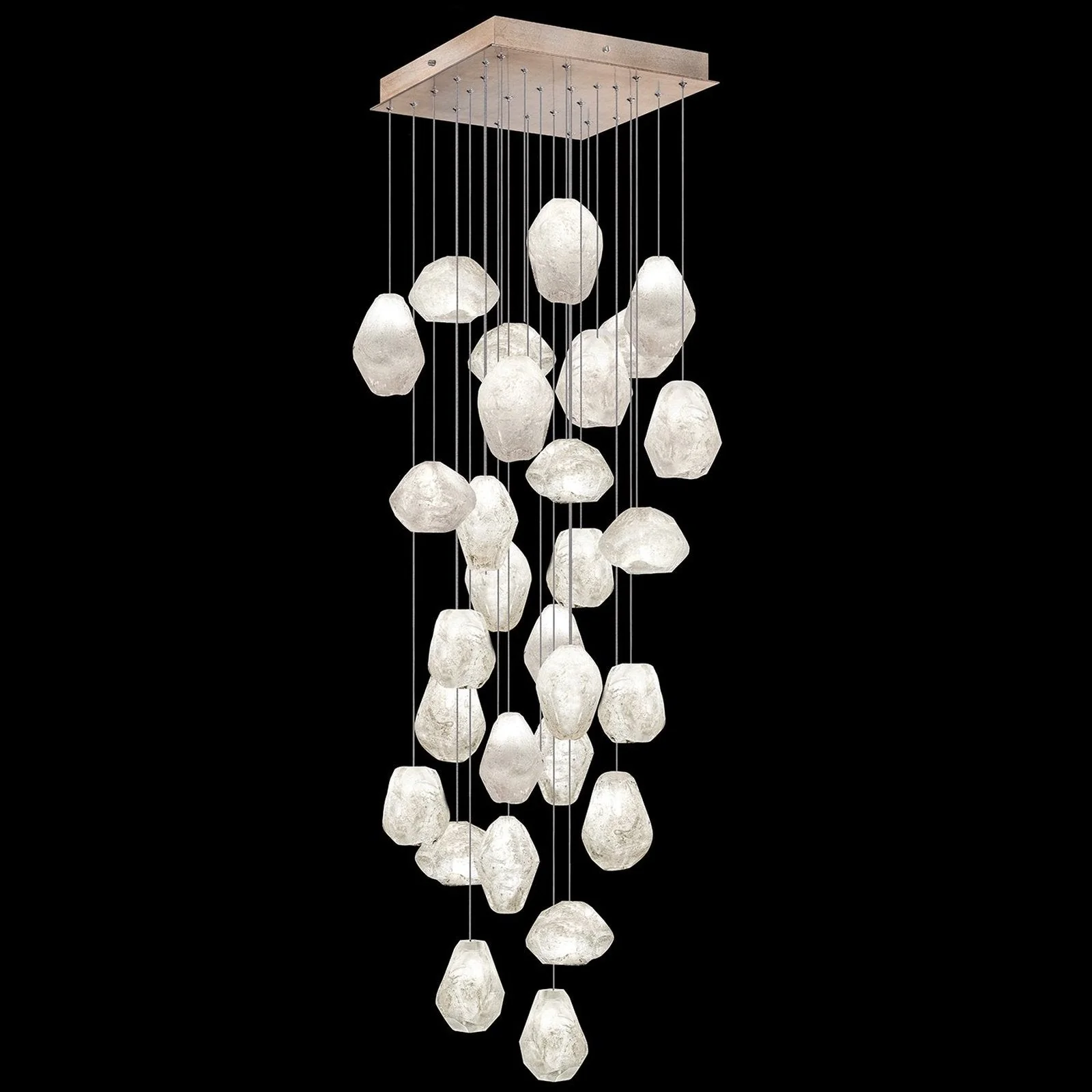 Fine Art Natural Inspirations 30" Clear Quartz Square Pendant - Image 1
