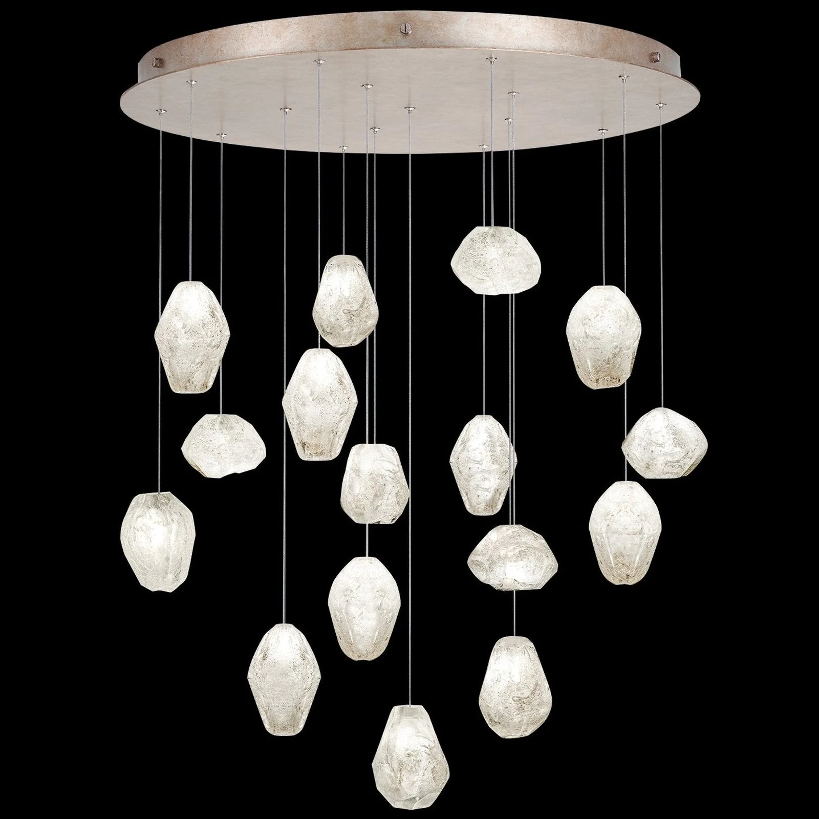 Fine Art Natural Inspirations 32" Clear Quartz Round Pendant - Image 1
