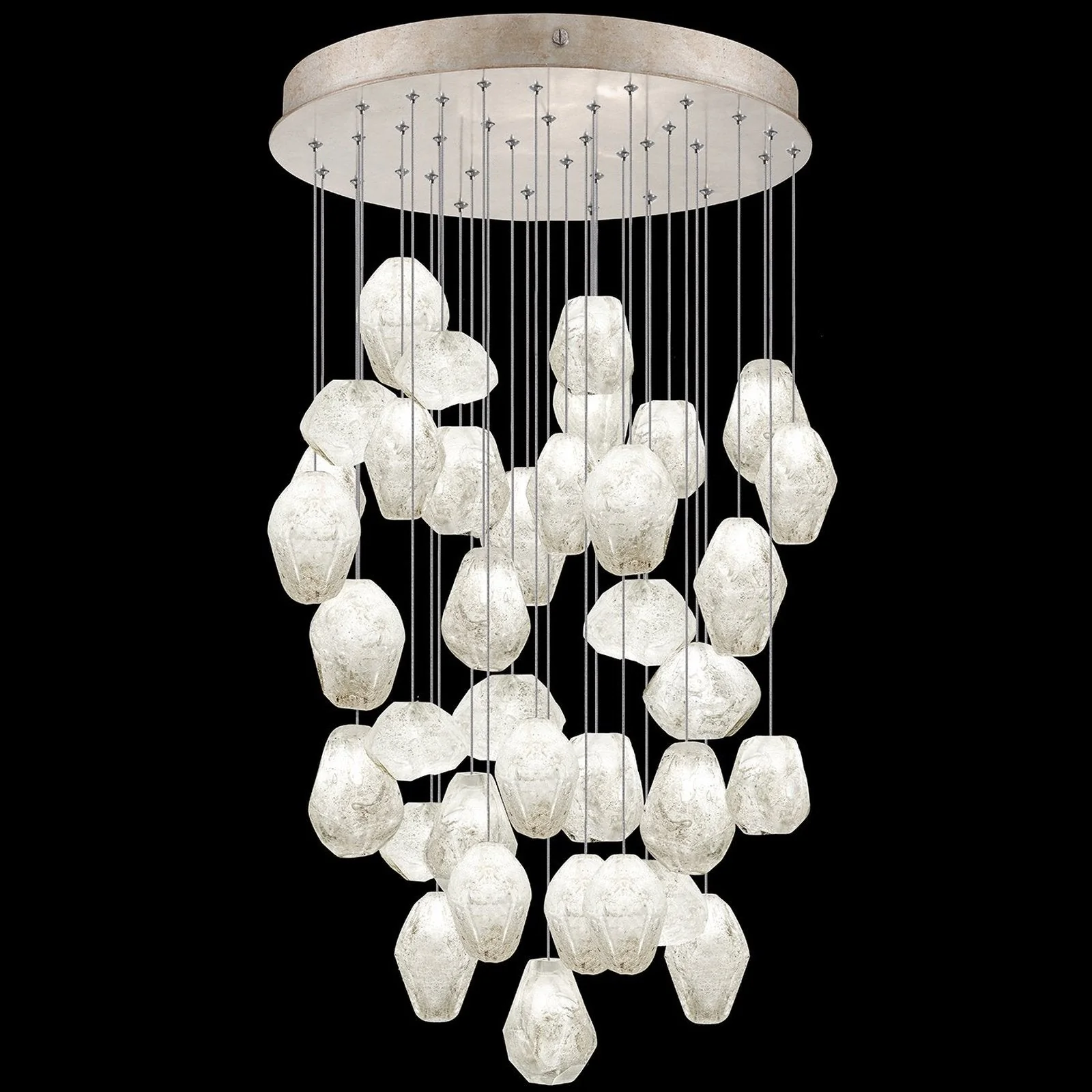 Fine Art Natural Inspirations 34" Clear Quartz Round Pendant - Image 1