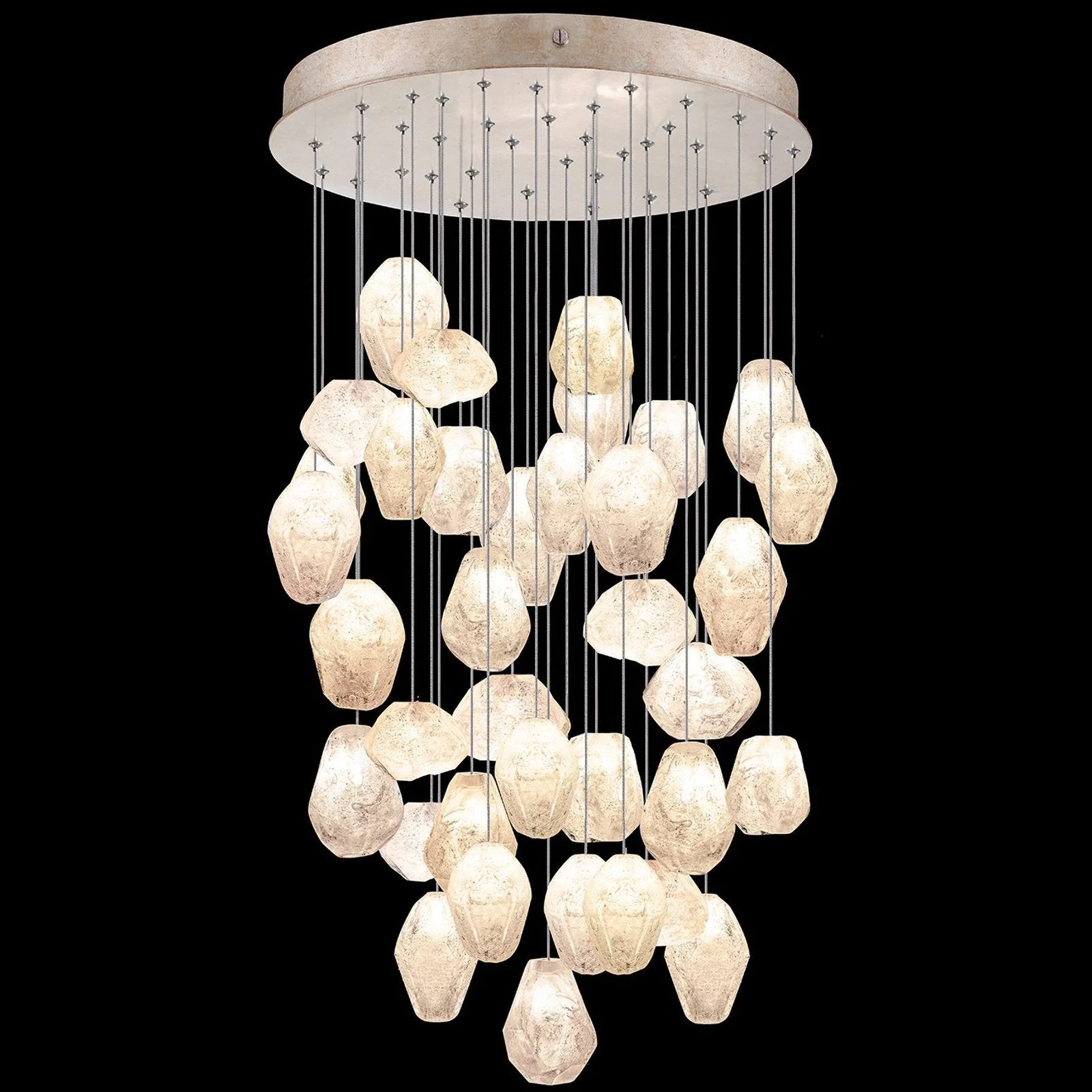 Fine Art Natural Inspirations 34" Natural Quartz Round Pendant - Image 1
