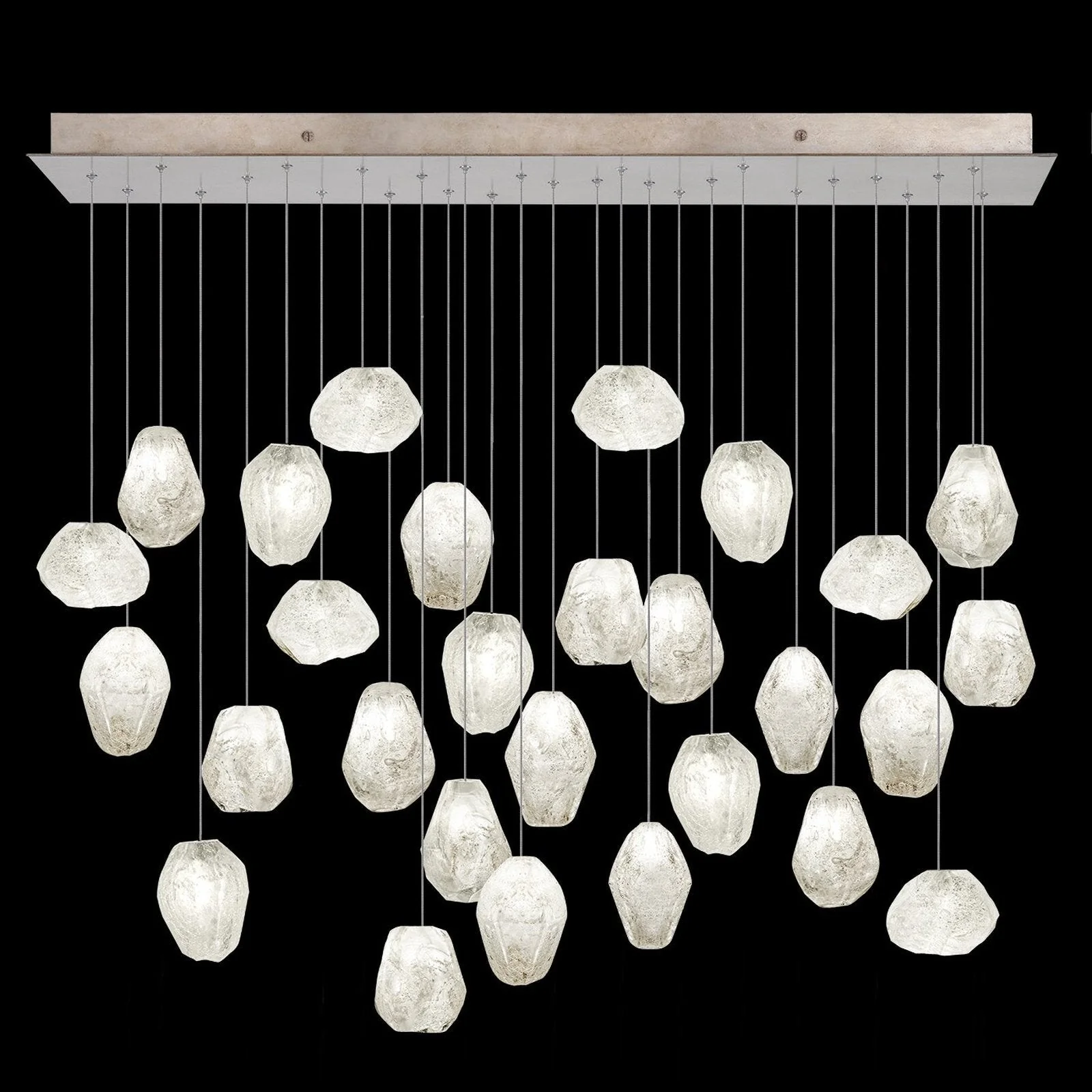 Fine Art Natural Inspirations 54" Clear Quartz Rectangular Pendant - Image 1