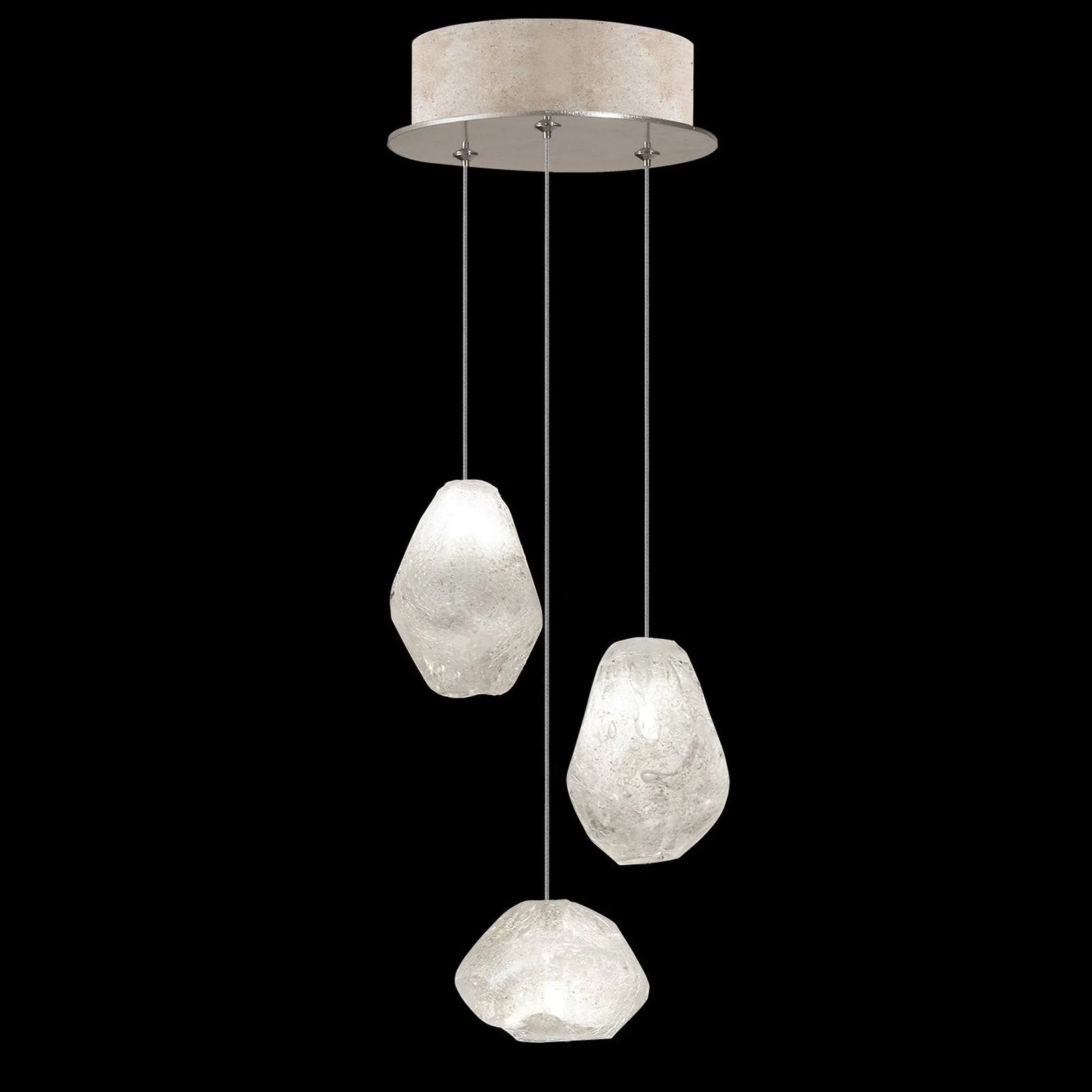 Fine Art Natural Inspirations 9" Clear Quartz Round Pendant - Image 1