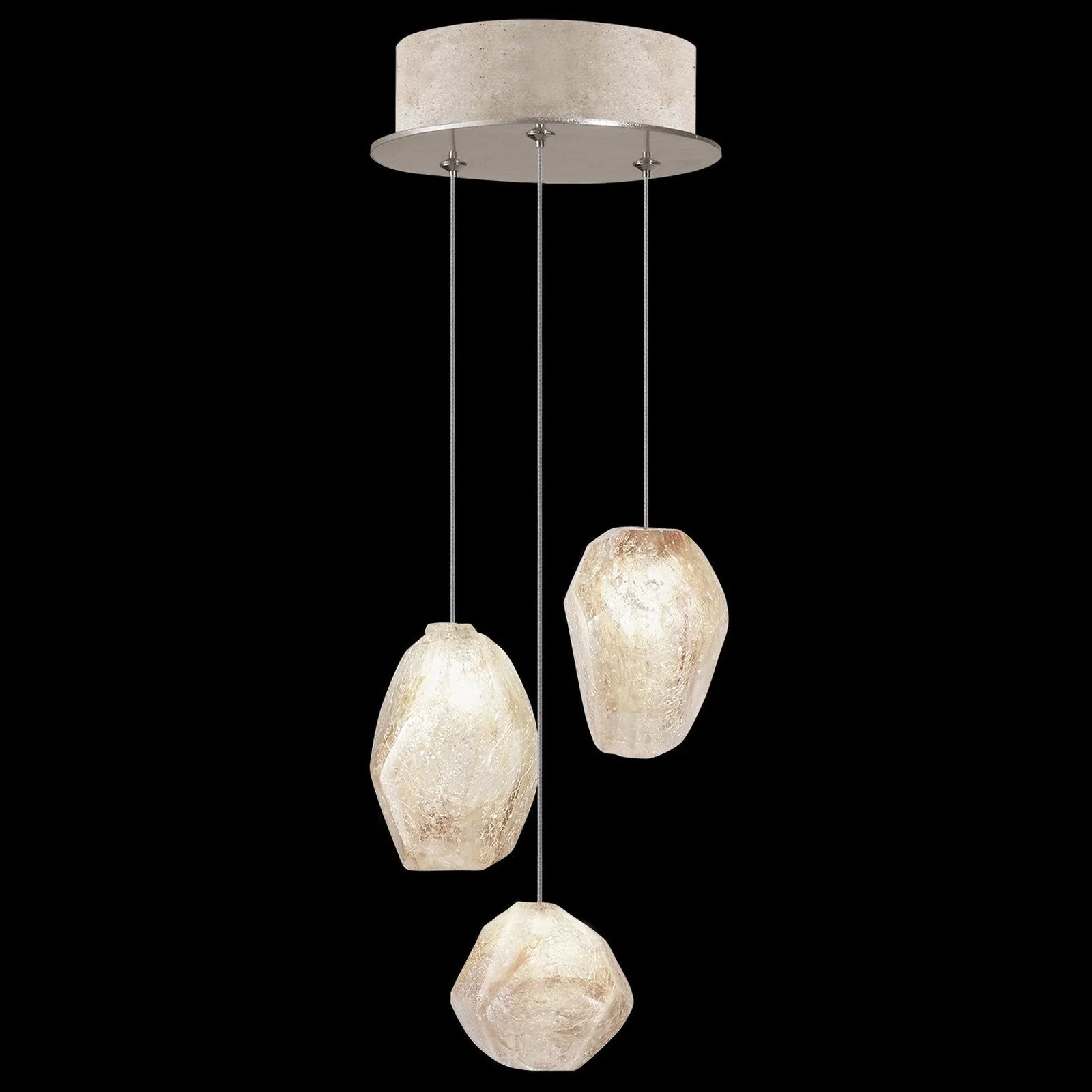 Fine Art Natural Inspirations 9" Natural Quartz Round Pendant - Image 1