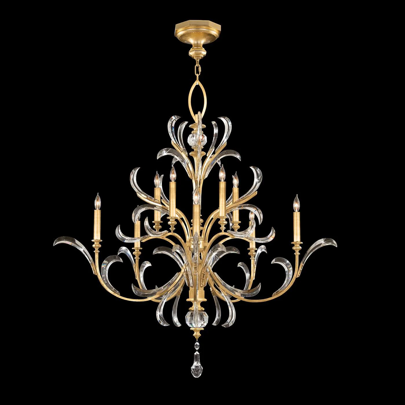 Fine Art Lamps Beveled Arcs 56 Inch 10 Light Chandelier Cp446759 - Image 1