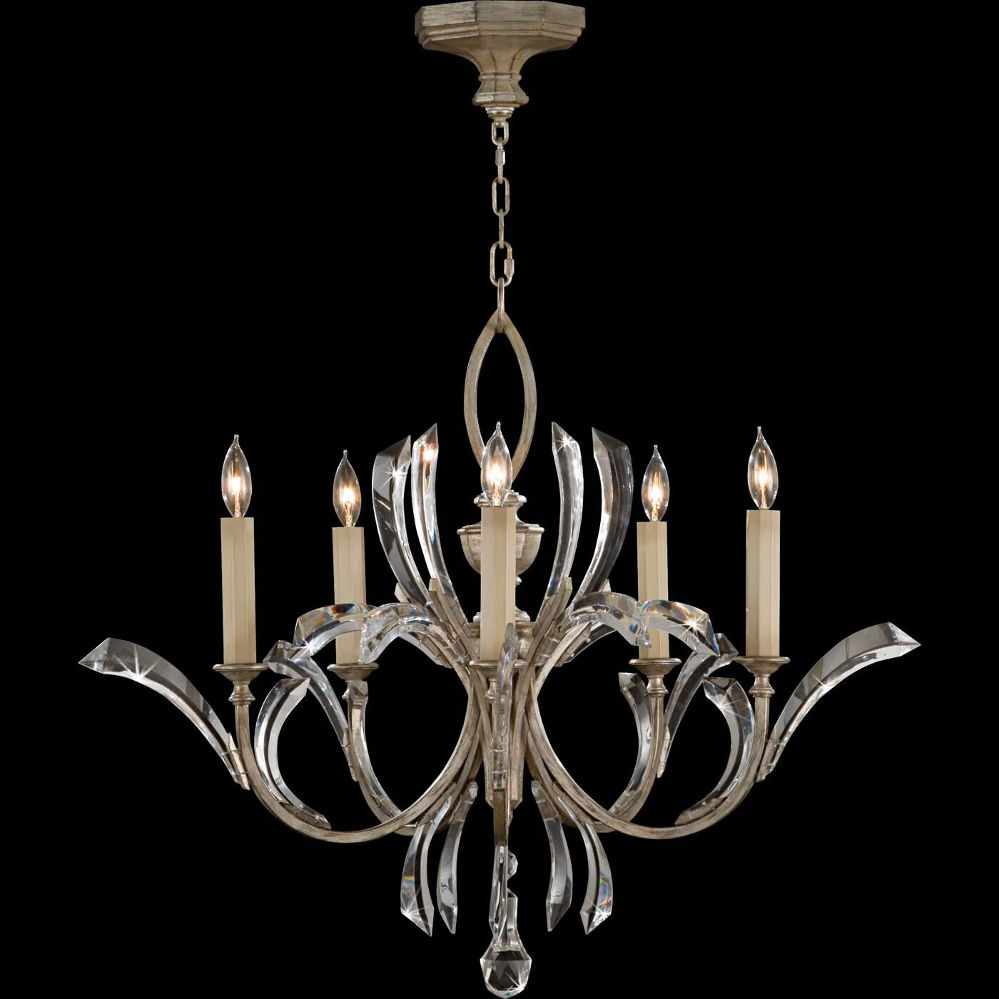Fine Art Lamps Beveled Arcs 36 Inch 5 Light Chandelier Cp96886 - Image 2