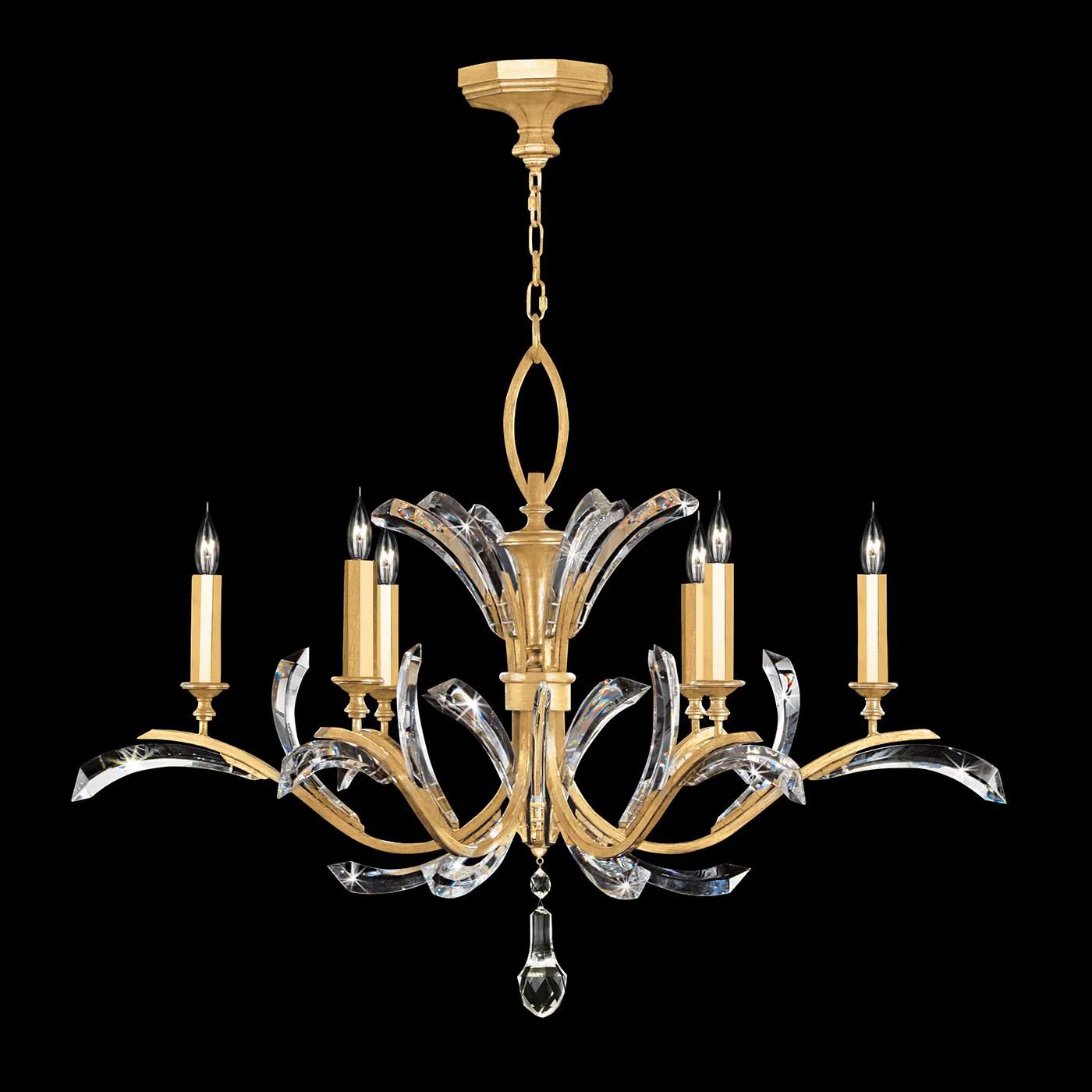Fine Art Lamps Beveled Arcs 42 Inch 6 Light Chandelier Cp446751 - Image 1