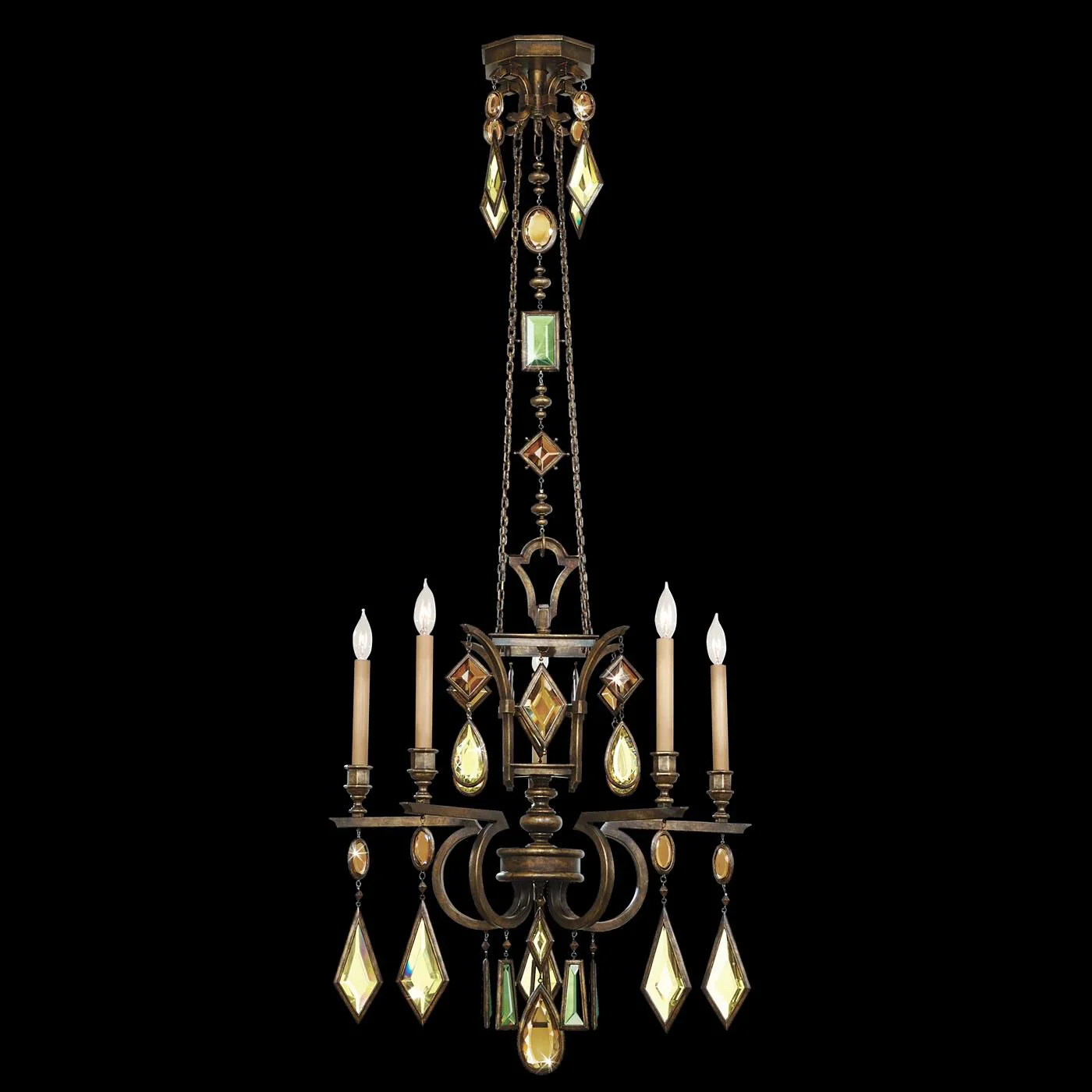 Fine Art Lamps Encased Gems 27 Inch 5 Light Chandelier Cp97190 - Image 1
