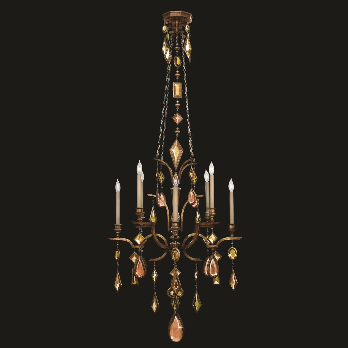 Fine Art Lamps Encased Gems 31 Inch 8 Light Chandelier Cp98352 - Image 1