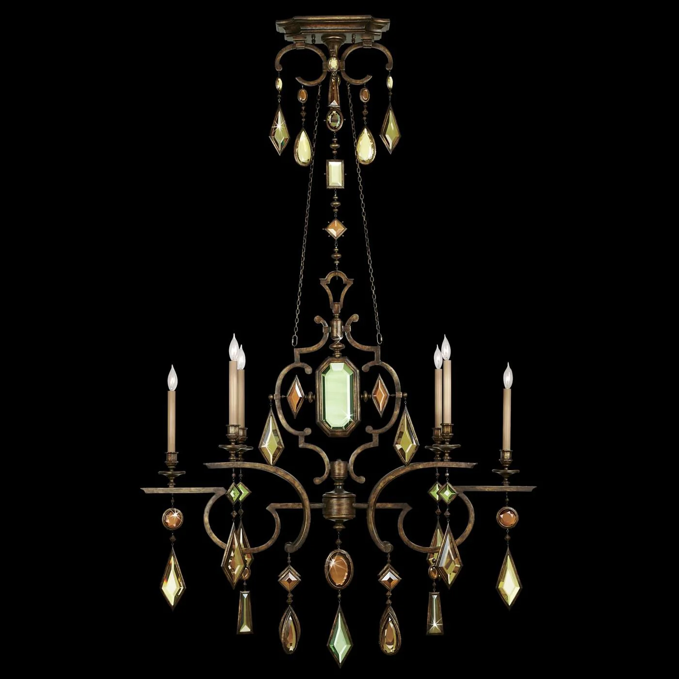 Fine Art Lamps Encased Gems 50 Inch 6 Light Chandelier Cp97223 - Image 1