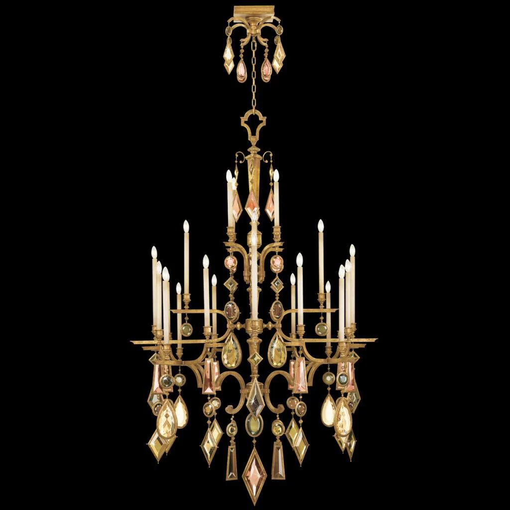 Fine Art Lamps Encased Gems 53 Inch 24 Light Chandelier Cp482072 - Image 1